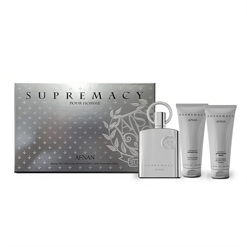 Afnan Supremacy (Silver) Pour Home EDP 100ml 3 Piece Gift Set